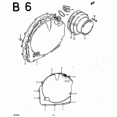 Схема вузла: Кришка картера, права для Suzuki GS1000
