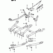 Схема узла: Подножка & Задний тормоз для Suzuki GSX400