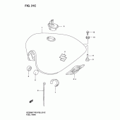 Схема узла: Топливный бак (Model k7) для Suzuki GZ250 Marauder