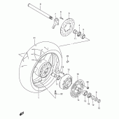 Схема узла: Заднее колесо (Model t/v) для Suzuki GSX-R750