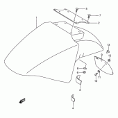 Схема узла: Переднее крыло (Model k/l/m/n/p/r) для Suzuki GSX750 Katana