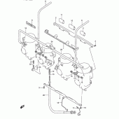 Схема вузла: З'єднувачі карбюратора (See note) для Suzuki GSX600 Katana