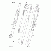 Схема вузла: Вилка передньої осі для Suzuki DR650 DR650R