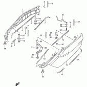 Схема вузла: Опори пасажира (Side)(model x/y) для Suzuki AN400 Burgman (EU analogue of SkyWave)
