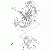 Схема узла: Переднее колесо (Model l/m/n/p/r) для Suzuki TS125