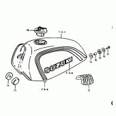 Схема вузла: Паливний бак для Suzuki TS125