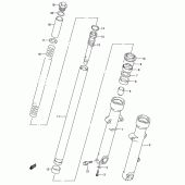 Схема вузла: Передня вилка для Suzuki GSX750