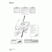 Схема вузла: Інформаційні наклейки (An400zal1 e2) для Suzuki AN400 Burgman (EU analogue of SkyWave)