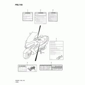 Схема вузла: Інформаційні наклейки (An400al1 e24) для Suzuki AN400 Burgman (EU analogue of SkyWave)