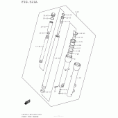 Схема вузла: Вилка передньої осі для Suzuki LS650 Boulevard S40