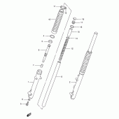 Схема вузла: Передня вилка (P9) для Suzuki TS185
