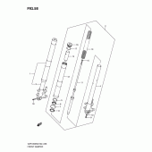 Схема вузла: Передня вилка (Vzr1800k6/u2k6/k7/u2k7/nk8/nu2k8) для Suzuki VZR1800 Intruder M1800R/ Boulevard M109R