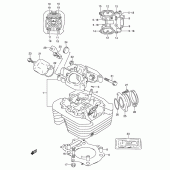 Схема вузла: Головка циліндра для Suzuki DR250