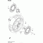 Схема вузла: Переднє колесо для Suzuki AN650 Burgman (EU analogue of SkyWave)