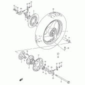 Схема вузла: Заднє колесо Suzuki GSX600 Katana