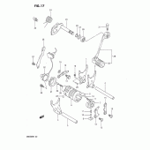 Схема вузла: Копірний вал & Вилки & Вал перемикання для Suzuki DR650 DR650R