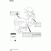 Схема вузла: Інформаційні наклейки (Uh200Al4 P28) для Suzuki UH200 Burgman