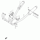 Схема вузла: Вихлопна система для Suzuki GSX750 Katana