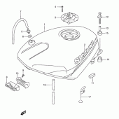 Схема вузла: Паливний бак (Model m) для Suzuki RGV250