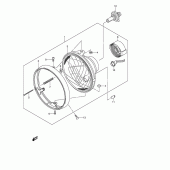 Схема узла: Фара (Gsx1400k4/k5/uk4/uk5 e2, e19) для Suzuki GSX1400