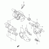 Схема вузла: Передній гальмівний супорт (Model m) для Suzuki GSX250 Across