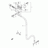 Схема вузла: Передній гальмівний циліндр (Model t e1) для Suzuki RMX250