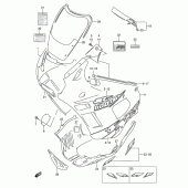 Схема узла: Передний обтекатель (Model s) для Suzuki GSX600 Katana