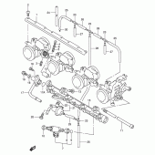 Схема вузла: Паливна рейка & Інжектор (Model w/x) для Suzuki GSX-R750