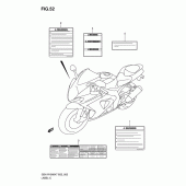 Схема вузла: Інформаційні наклейки для Suzuki GSX-R1000