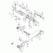 Схема узла: Копирный вал & Вилки & Вал переключения для Suzuki LS650 Savage