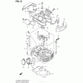 Схема вузла: Задня головка циліндра & Прокладка головки & Свічка запалювання (Vl1500Bl4 E33) для Suzuki VL1500 Boulevard C90 BOSS