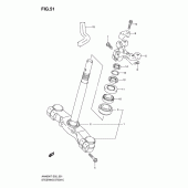 Схема вузла: Рульова траверса для Suzuki AN400 Burgman (EU analogue of SkyWave)