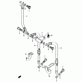 Схема вузла: Передній гальмівний шланг (Gsf1200t/v/w/x/y/st/sv/sw/sx/sy) для Suzuki GSF1200 Bandit