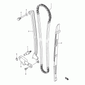 Схема вузла: Ланцюг ГРМ & Натягувач & Заспокоювач Suzuki LS650 Savage