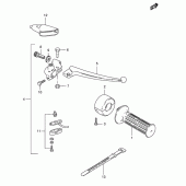 Схема узла: Правая ручка руля для Suzuki TS125