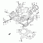 Схема вузла: Головка циліндра Suzuki GS500
