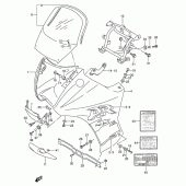 Схема вузла: Cowling - label (Model t) для Suzuki DR650 DR650RSE