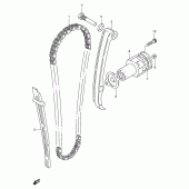 Схема вузла: Ланцюг ГРМ & Натягувач & Заспокоювач Suzuki TU250