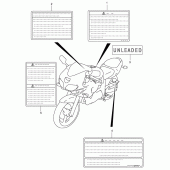 Схема вузла: Інформаційні наклейки (Model x/y) для Suzuki SV650
