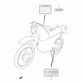 Схема вузла: Інформаційні наклейки (Model x/y) для Suzuki DR125