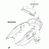 Схема вузла: Бічна кришка (An650ak5) для Suzuki AN650 Burgman (EU analogue of SkyWave)