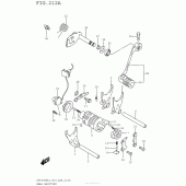 Схема узла: Копирный вал & Вилки & Вал переключения для Suzuki DR650 DR650SE
