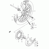 Схема вузла: Переднє колесо (Model n/s) для Suzuki RMX250