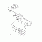 Схема вузла: Задній гальмівний супорт (Model m) для Suzuki RM250