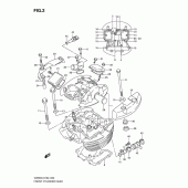 Схема вузла: Передня головка циліндра & Прокладка головки & Свічка запалювання Suzuki VZ800 Intruder M800/ Boulevard M50