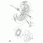 Схема узла: Переднее колесо для Suzuki RMX250