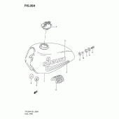 Схема вузла: Паливний бак (E6 f.no.126490/model w) для Suzuki TF125