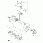 Схема вузла: Колінчастий вал & Поршень (Model k) для Suzuki RMX250