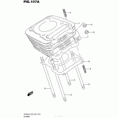 Схема вузла: Циліндр для Suzuki DR200 DR200S