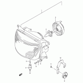 Схема вузла: Фара (Model t/v/w) для Suzuki RF900